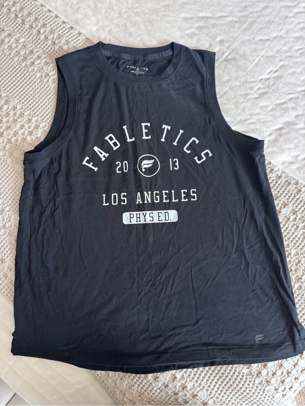 Fabletics Black Los Angeles Graphic Muscle Tee